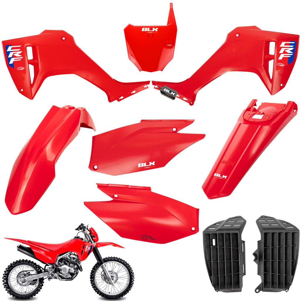 Kit Plástico Crf 250f / 300f Com Number + Protetor de Radiador Amx