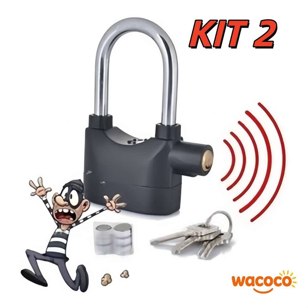 Cadeado com Alarme Sonoro Antifurto – Para Motocicleta, Bicicleta e Mala de Viagem