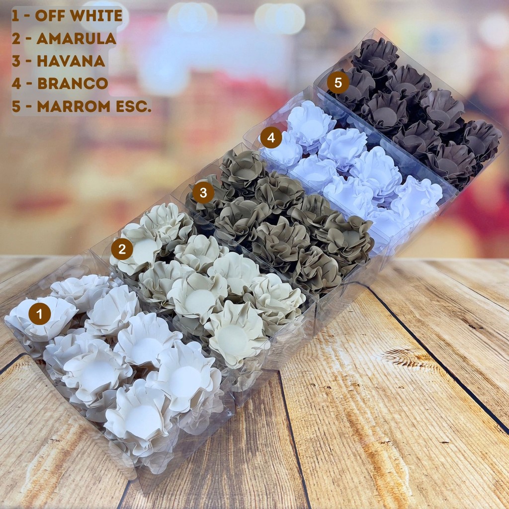 KIT 200 FORMINHAS DE DOCES FESTA 5 CORES OFF WHITE + AMARULA + HAVANA + BRANCO + MARROM ES ( KIT02 )