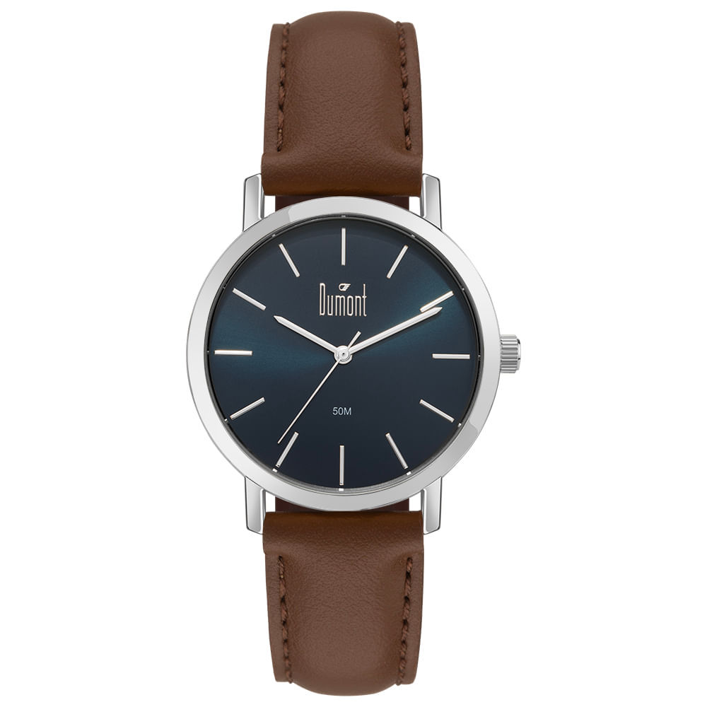 Relógio Dumont Masculino Traveller Prata - DU2035MOT/5A