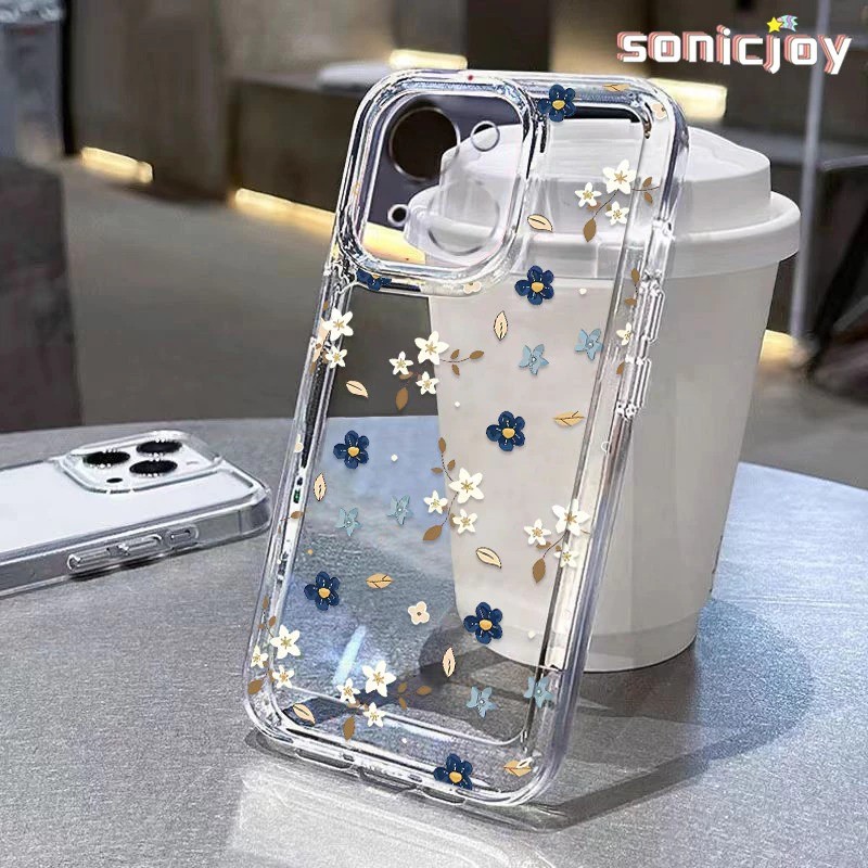 Capinha Capa Material transparente TPU padrão floral Redmi A2 A3 10C 12C 13C Poco X3 X5 X6 Note 8 9 10 11 12 em Oferta na Shopee