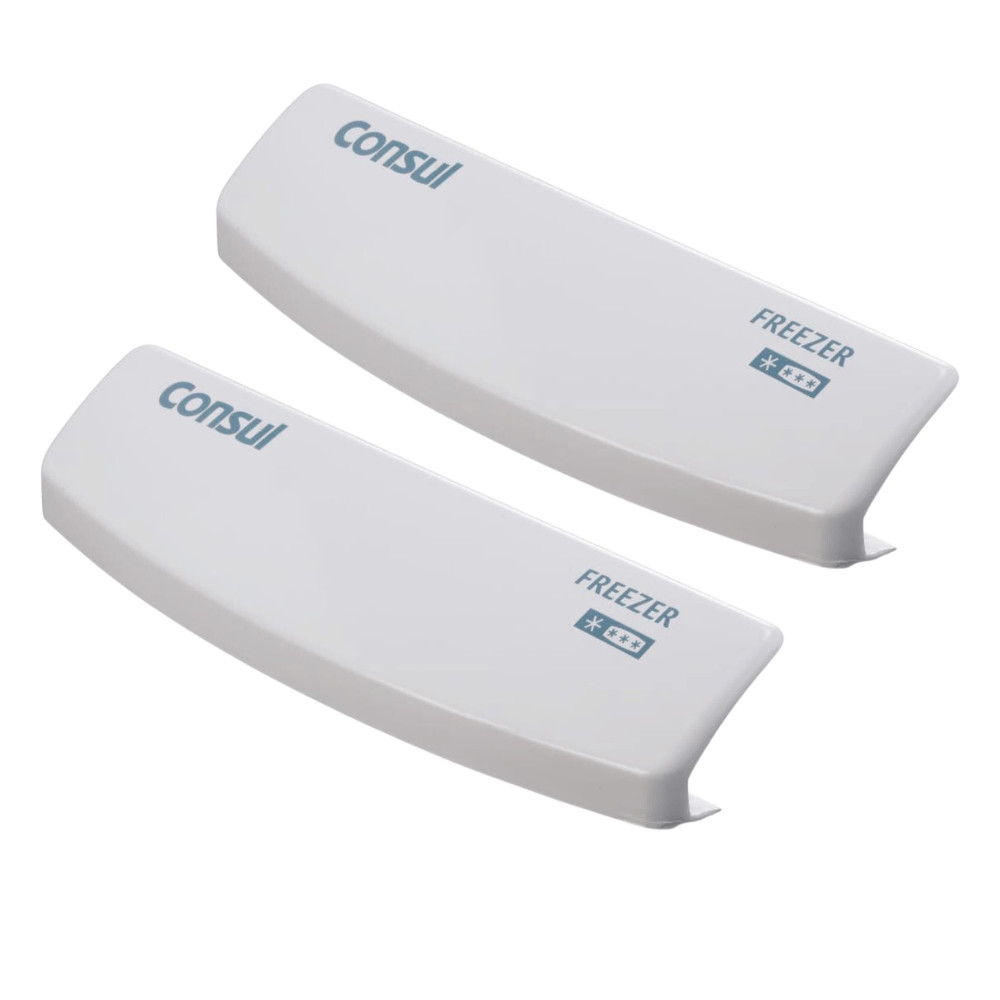 Kit 2 Puxador Tampa Porta Freezer Horizontal Consul CHA22 CHA31 CHB42 CHB53 W10351678 Original