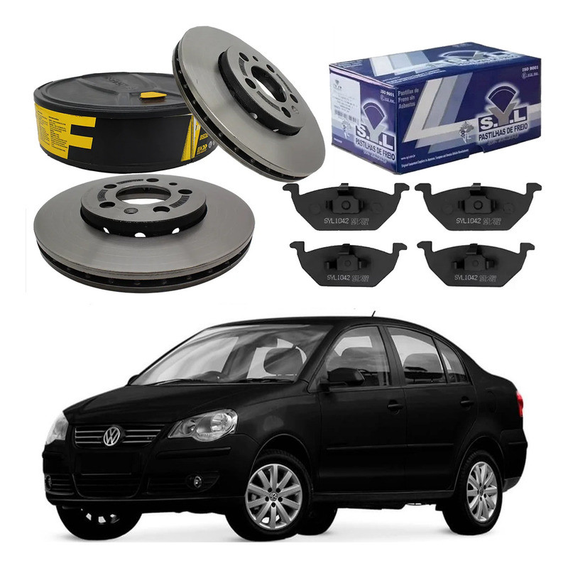 Kit Disco Pastilha Freio Dianteiro Polo Sedan 1.6 2007 A 2011