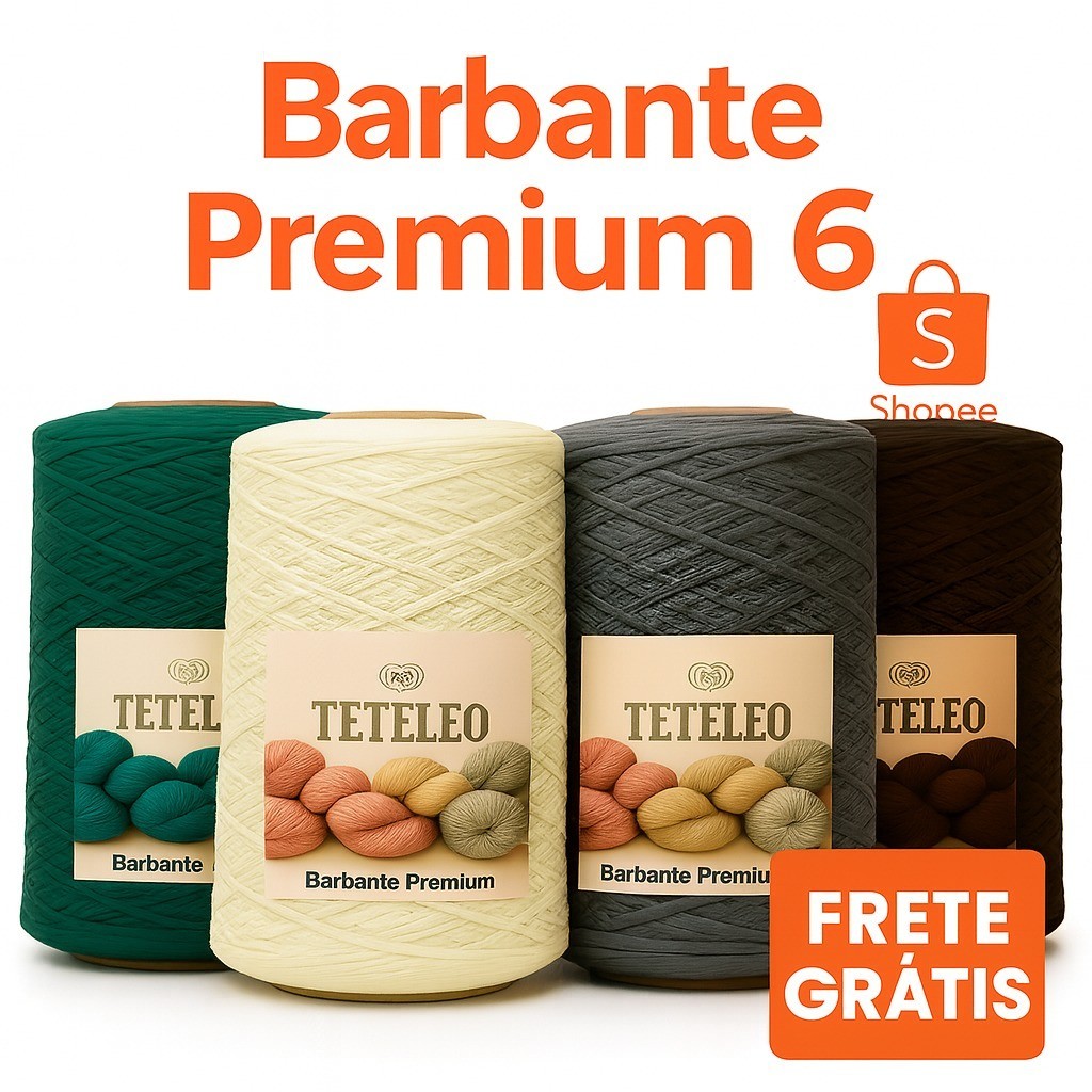 Barbante TeTeLeo 600 metros ponto croche numero 6 em Oferta na Shopee