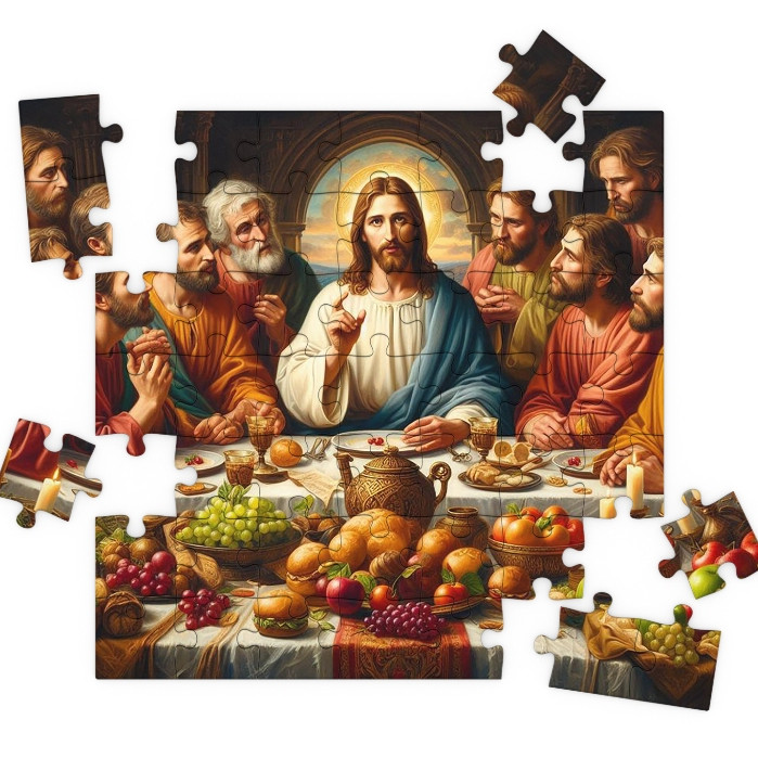 Quebra Cabeça MDF A Santa Ceia Jesus Cristo 100 Peças Puzzle Oferta!