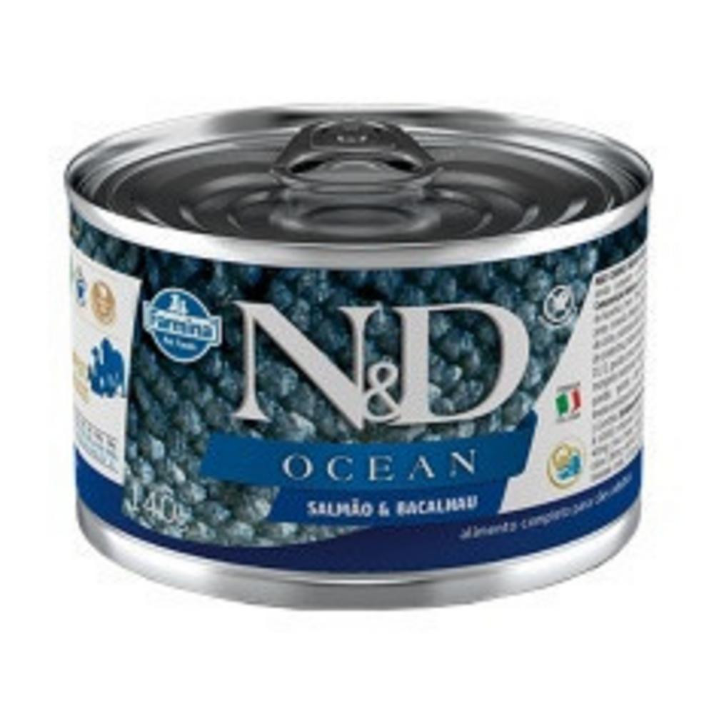 N&D Ocean para Cães Adultos de Todas as Raças Sabor Salmão e Bacalhau 140g