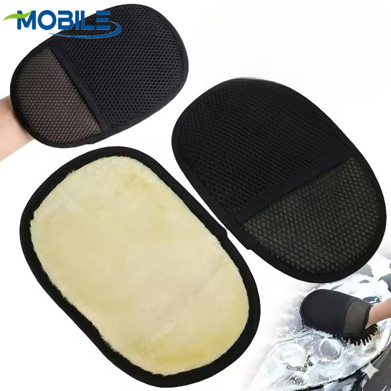 Luva De Pelúcia Durável Para Lavagem De Carros Com Punho Ergonômico | Limpeza Reutilizável Superfícies Úmidas/Secas , Vi