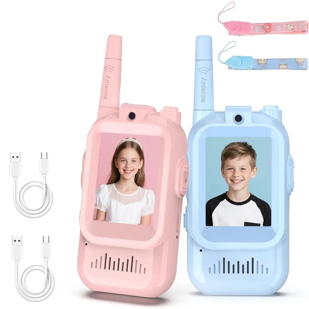 Walkie-Talkie Infantil com Vídeo | Comunicação Sem Fio | Tela LCD | 3 Modos de Voz | Alcance até 400m em Oferta na Shopee