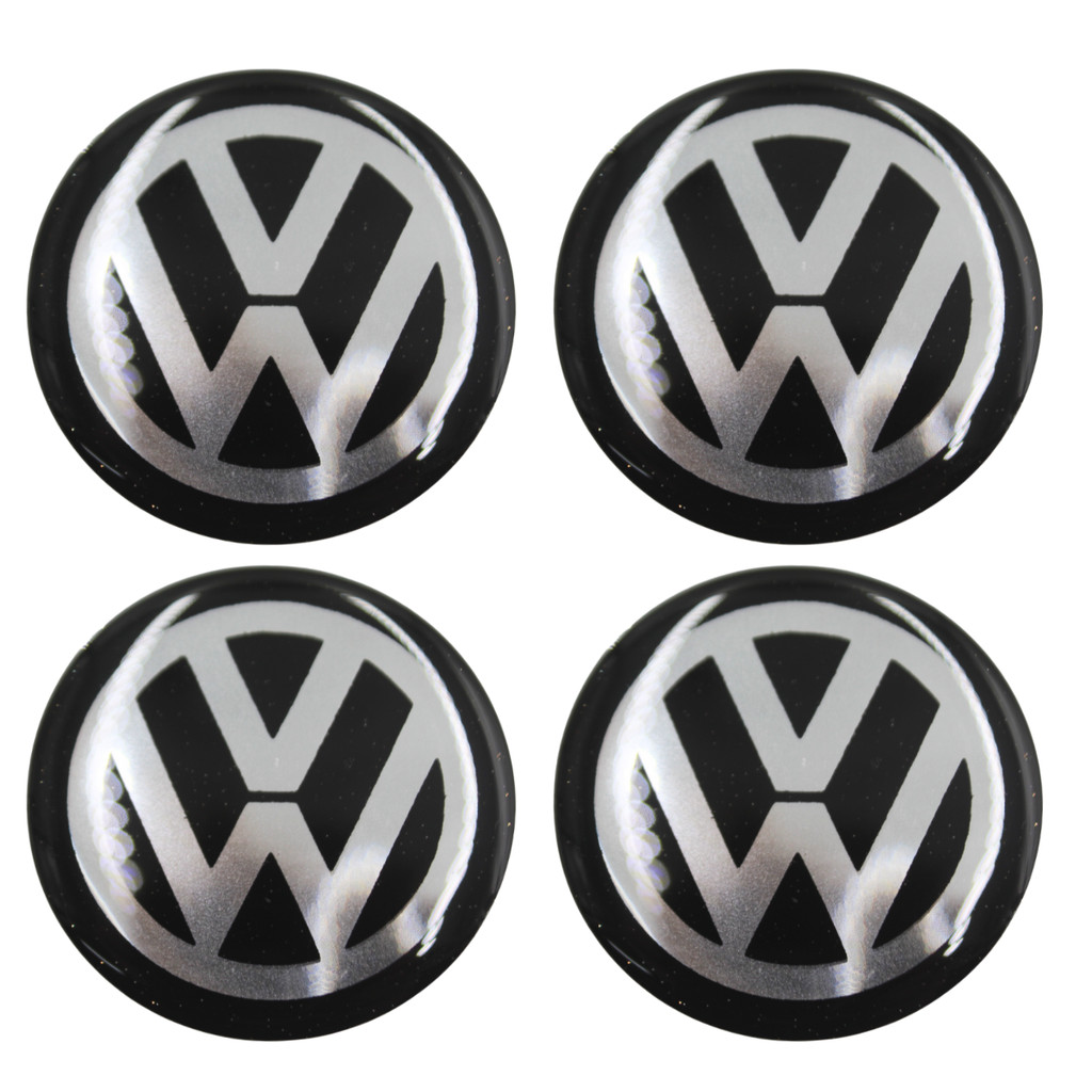 4 Emblema Adesivo Resinado Volkswagen Autocolante Calota 48mm