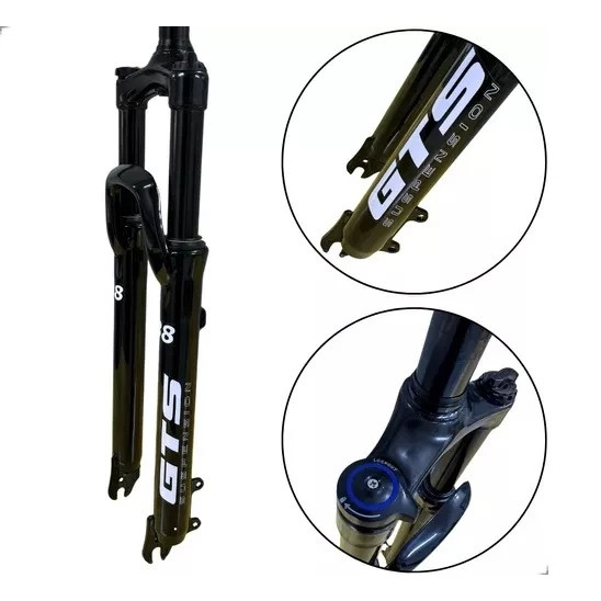 Garfo Suspensão Aro 29 Com Trava Ombro Gts Canela Grossa Para Bike