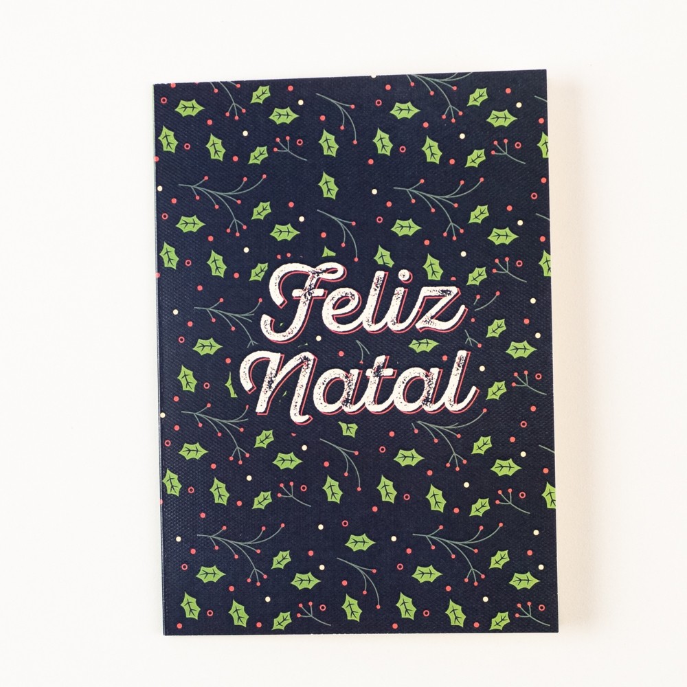 artão de Natal Merry Christmas com Envelope Papel Premium Personalizado Presente Natalino