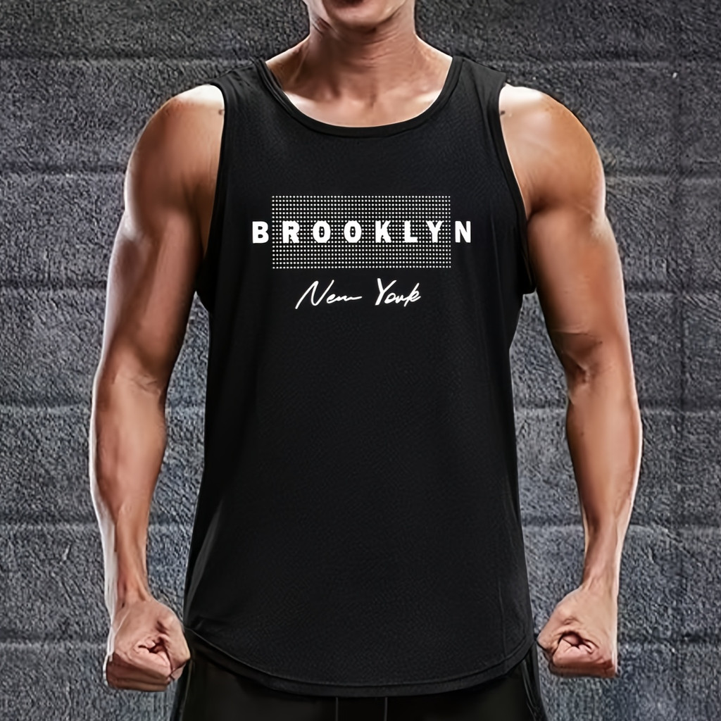 Camiseta Regata Masculina Para Ele Presente Estampada Brooklyn Elegante Camisa Estilosa Academia