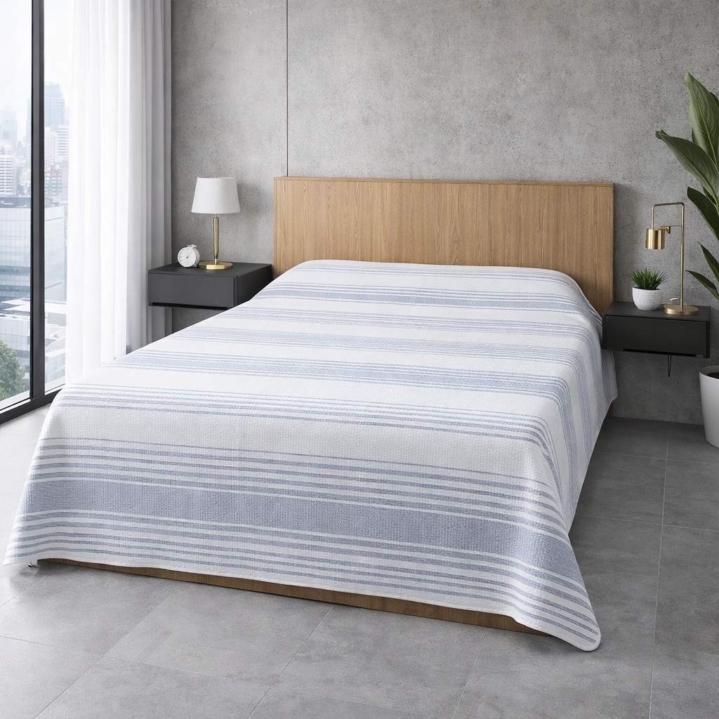 Colcha Cama De Casal Padrão Piquet Cobre Leito 2,00M X 2,20M