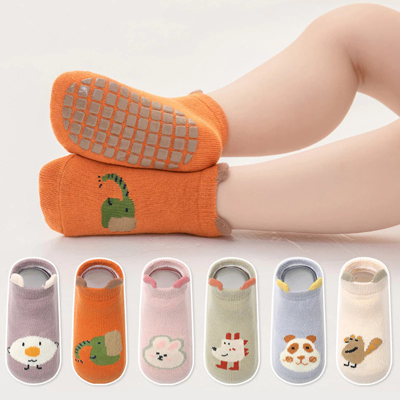 3 Pares Meia Infantil Soquete Antiderrapante Menina Menino Criança Presente em Oferta na Shopee