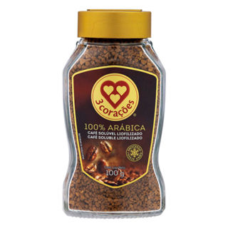 Café Solúvel Liofilizado 3 Corações 100% Arábica 100g em Oferta na Shopee