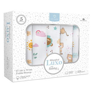 Kit Fraldas Incomfral Luxo Com Bainha 05 Peças - 67cm x 70cm em Oferta na Shopee