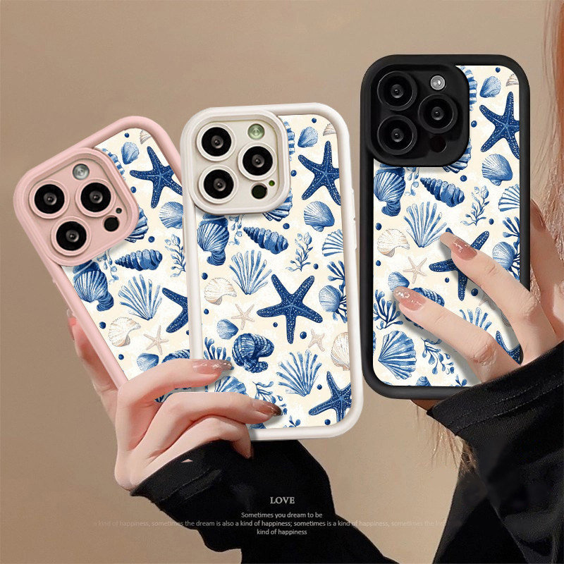 Softcase Anti-impacto conchas e estrelas Redmi Nota 14 PRO K80 13C 14C 13 12 11 POCO X7 F7 ULTRA X6 X4