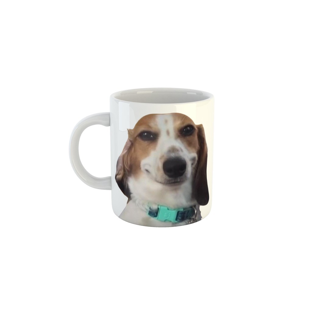 Caneca Meme Doguinho com Olhar Suspeito