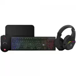 Combo Gamer Ninja Squad 4 Em 1, Headset, Teclado, Mouse e Mousepad, USB, Rainbow Preto GN-CG-SQTMPHB