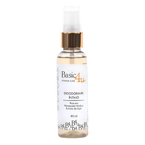 Desodorante Intimo Suave Refrescante Previne Odores Bactérias E Fungos Intimate care Basic4U 60ml