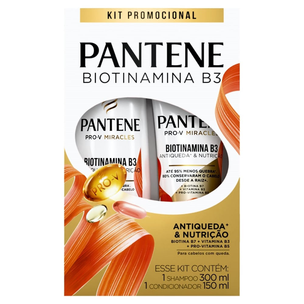 Kit Shampoo Pantene Biotinamina B3 300ml + Condicionador 150ml