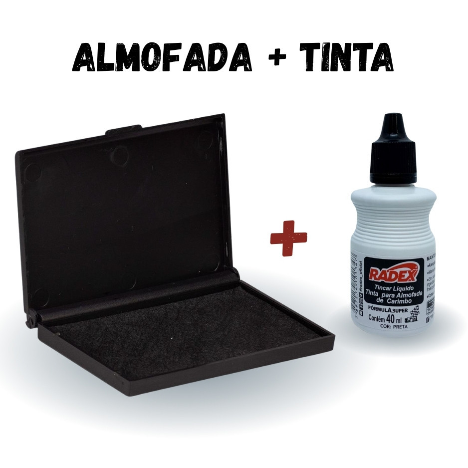 Almofada Para Carimbo Carbrink N.3 + Tinta para Carimbo - Kit Almofada e Tinta para Carimbo