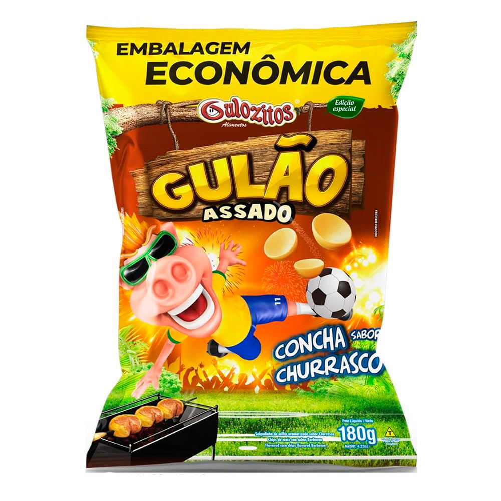 Salgadinho Gulão Assado Churrasco 180g Embalagem Econômica