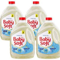 Kit 4 Lava Roupas Líquido Baby Soft Max Cuidado - 3l
