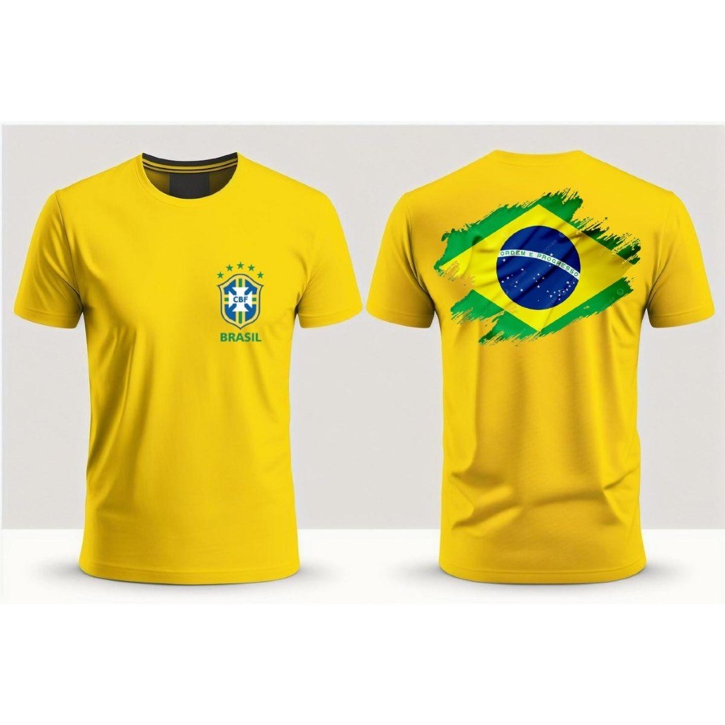 Camiseta Brasil copa do mundo futebol pátria feita 100% algodão confortável Lançamento