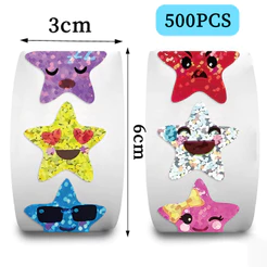 500 Unidades/Rolo Adesivos De Estrelas Fofas Decoração DIY Para Diário Telefone Tablet Presente