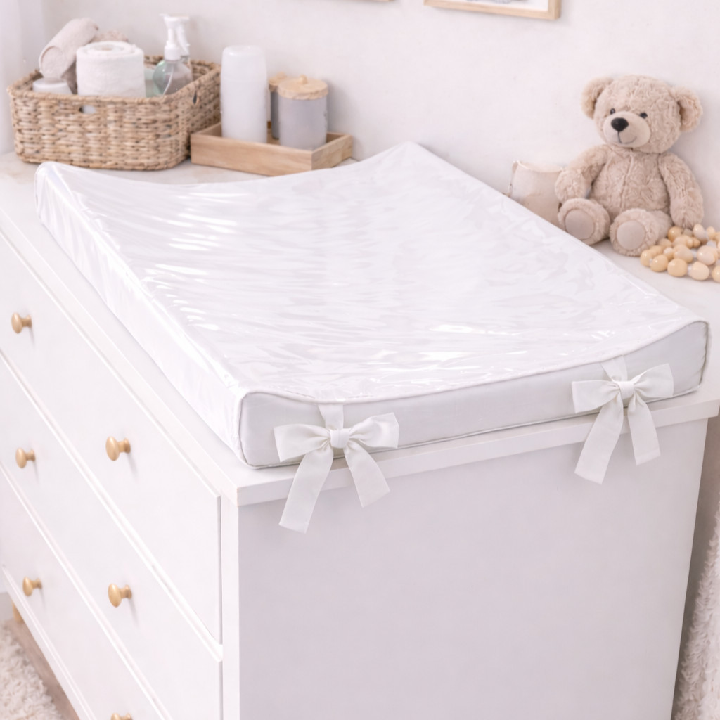 Trocador de Fralda Anatômico Impermeável Cores Lisa Rosa Azul Branco Palha Cinza