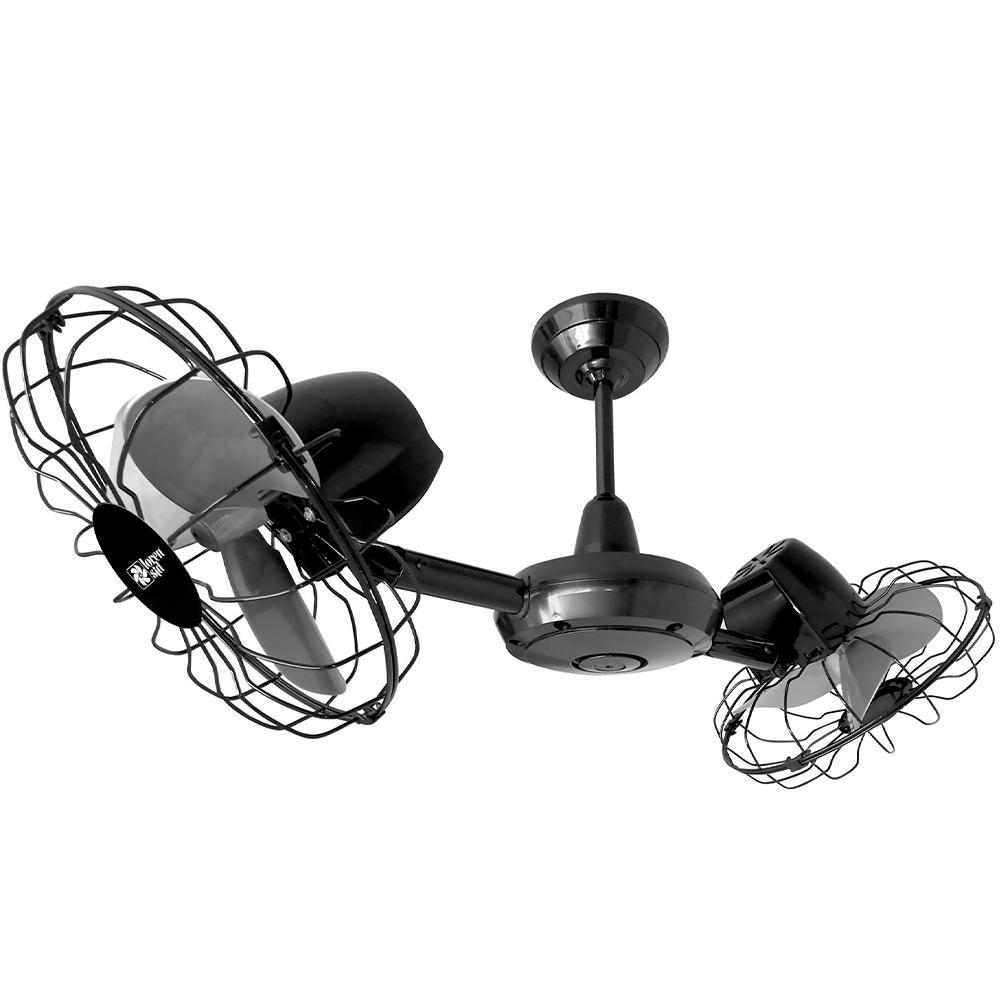 Ventilador de Teto Duplo com 2 Motores Dinâmicos Loren-Sid Gemini 127v 3Pás 3 Velocidades Preto