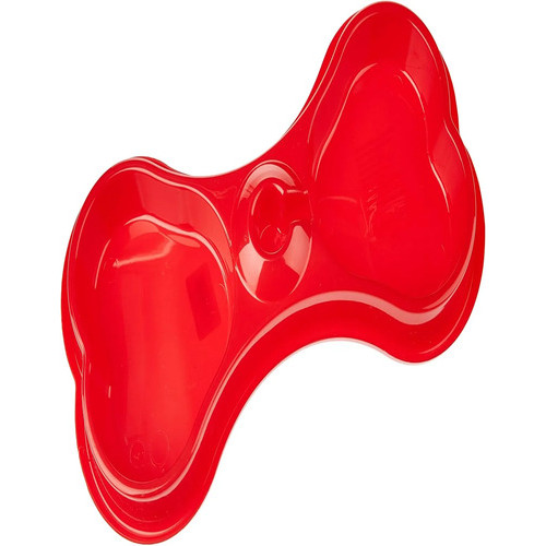 Comedouro E Bebedouro  Premium Duplo Modelo Osso 400 Gr X 400 ML Vermelho