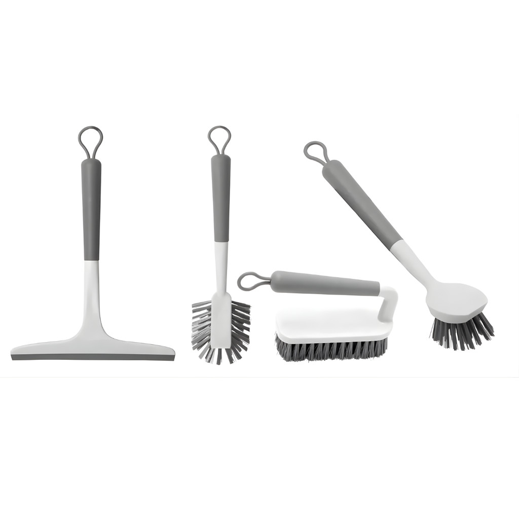 Kit Acessórios de Limpeza 4 Peças Flow Ou Multiuso Casa Cozinha Banheiro Lavanderia Faxina