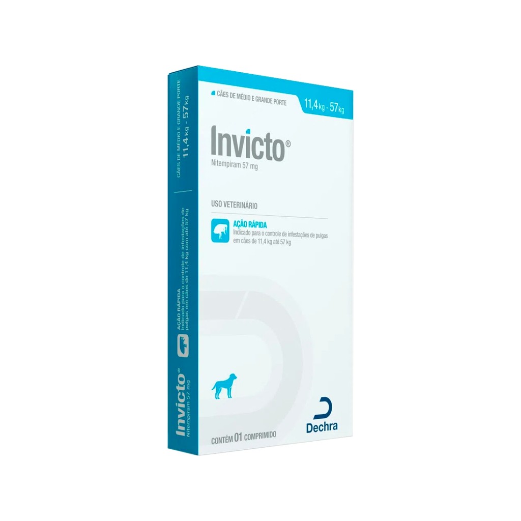 Invicto Antipulgas 57mg - 1 Comprimido - Dechra em Oferta na Shopee