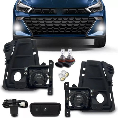 Kit Farol Milha Neblina Hb20 2023/ 24 Em Diante Botão Painel