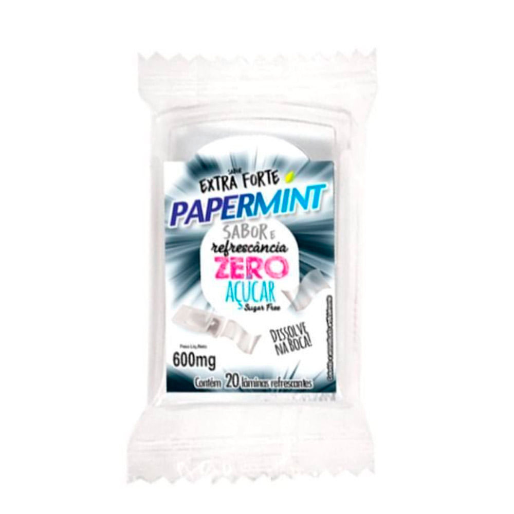 Lâmina Comestível Papermint Extra Forte Zero Açúcar com 20 Lâminas em Oferta na Shopee