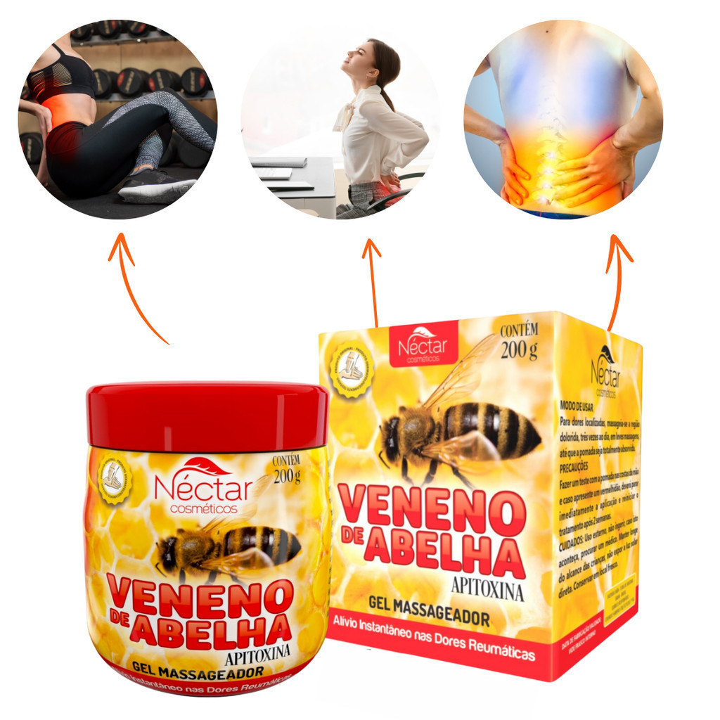 Kit 3 Und Gel Massageador De Abelha Néctar - 200g Original Pomada Extra Forte