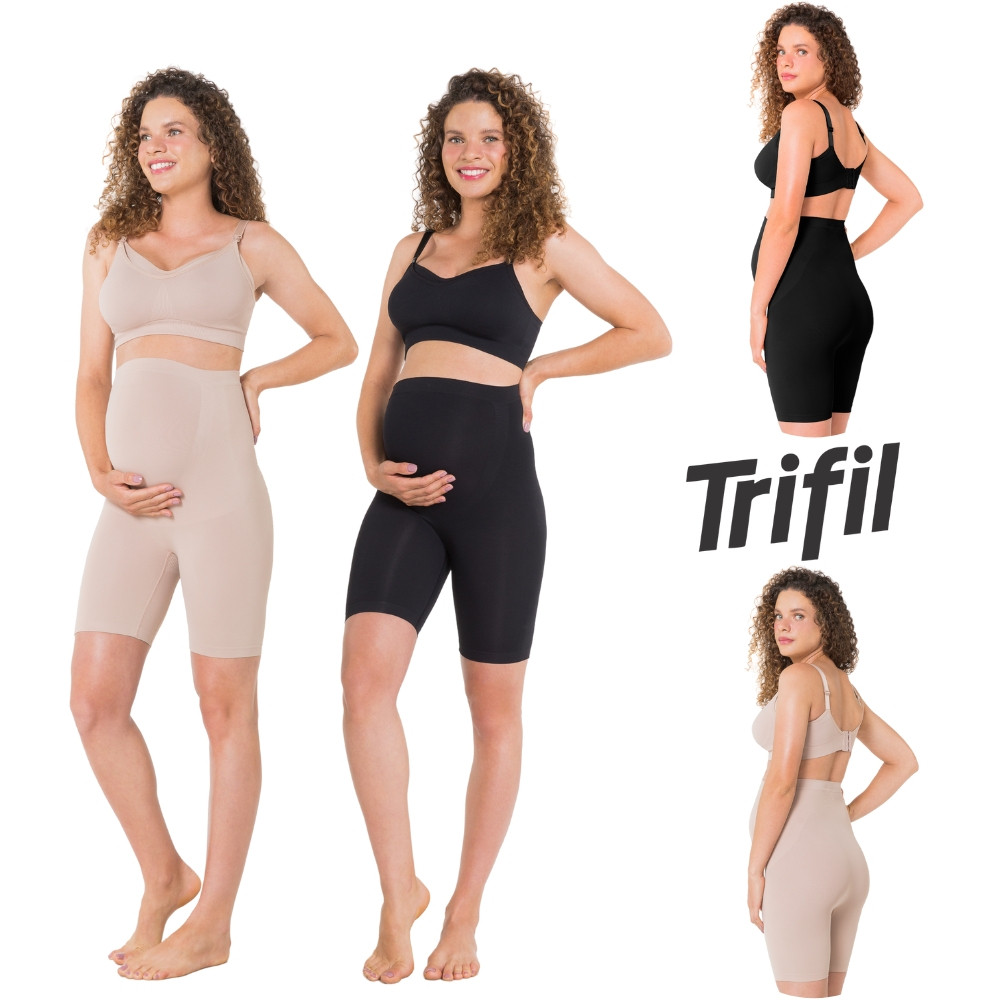 Bermuda Short Cintura Alta Original Trifil Maternidade Para Gestante Gravida Sem Costura C05211