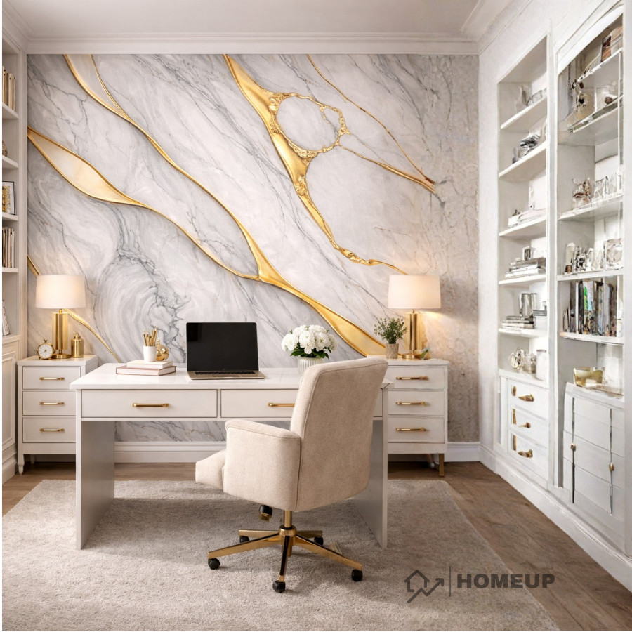 Papel de Parede Adesivo Marmorizado Dourado luxo 5 Metros Envelopamento Mármore  Autocolante Decor em Oferta na Shopee