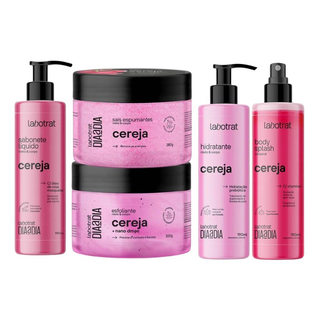KIT DE BANHO DIA A DIA CEREJA C/ BODY SPLASH LABOTRAT (5 PRODUTOS)