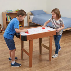 Mesa Air Game Hockey Aero Jogo De Mesa Com Disco Infantil P/ Criança Com Ventilador Embutido a Pilha