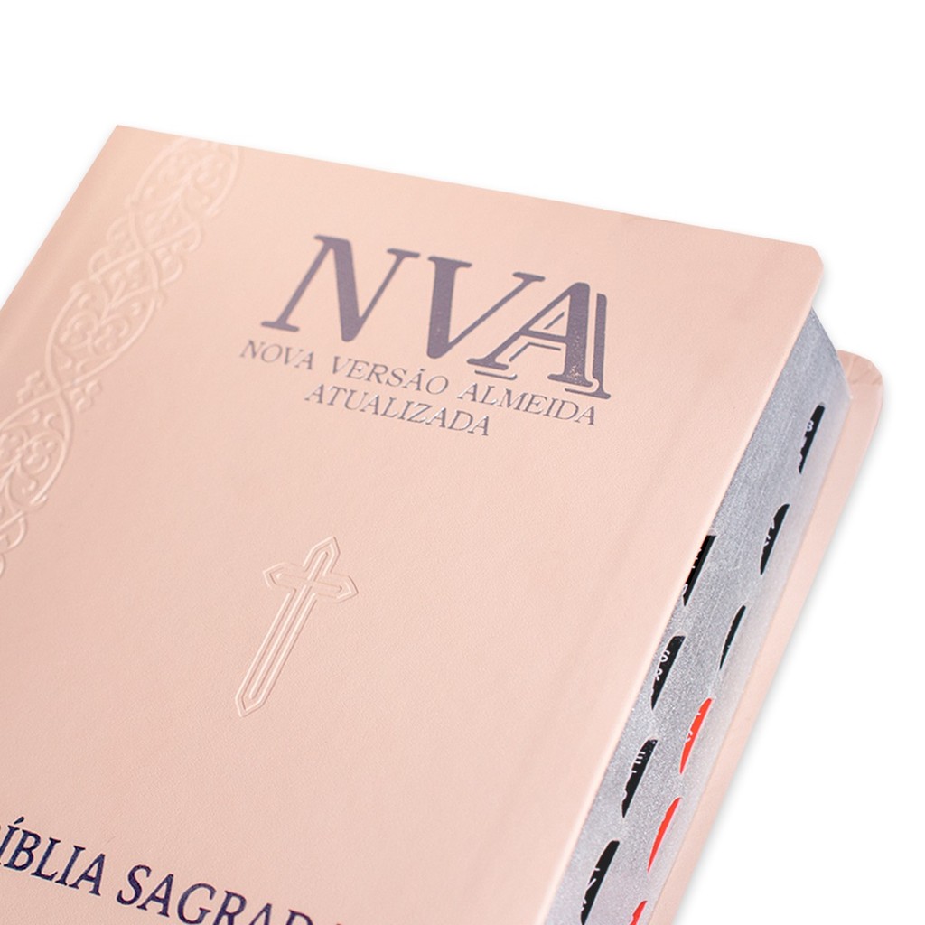 Bíblia Sagrada Feminia Capa PU Flexível - Nova Versão Almeida Atualizada 2025 - Rosa Rosê - com Índice e Fácil leitura