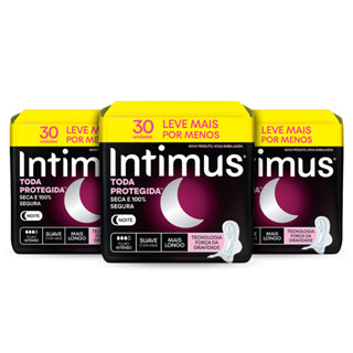Kit 3 - Absorvente Intimus Toda Protegida Noturno Suave Com abas 30 un em Oferta na Shopee