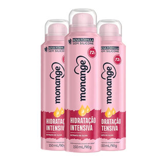Kit Desodorante Aerosol Monange Hidratação Intensiva 90g - 3 unidades em Oferta na Shopee