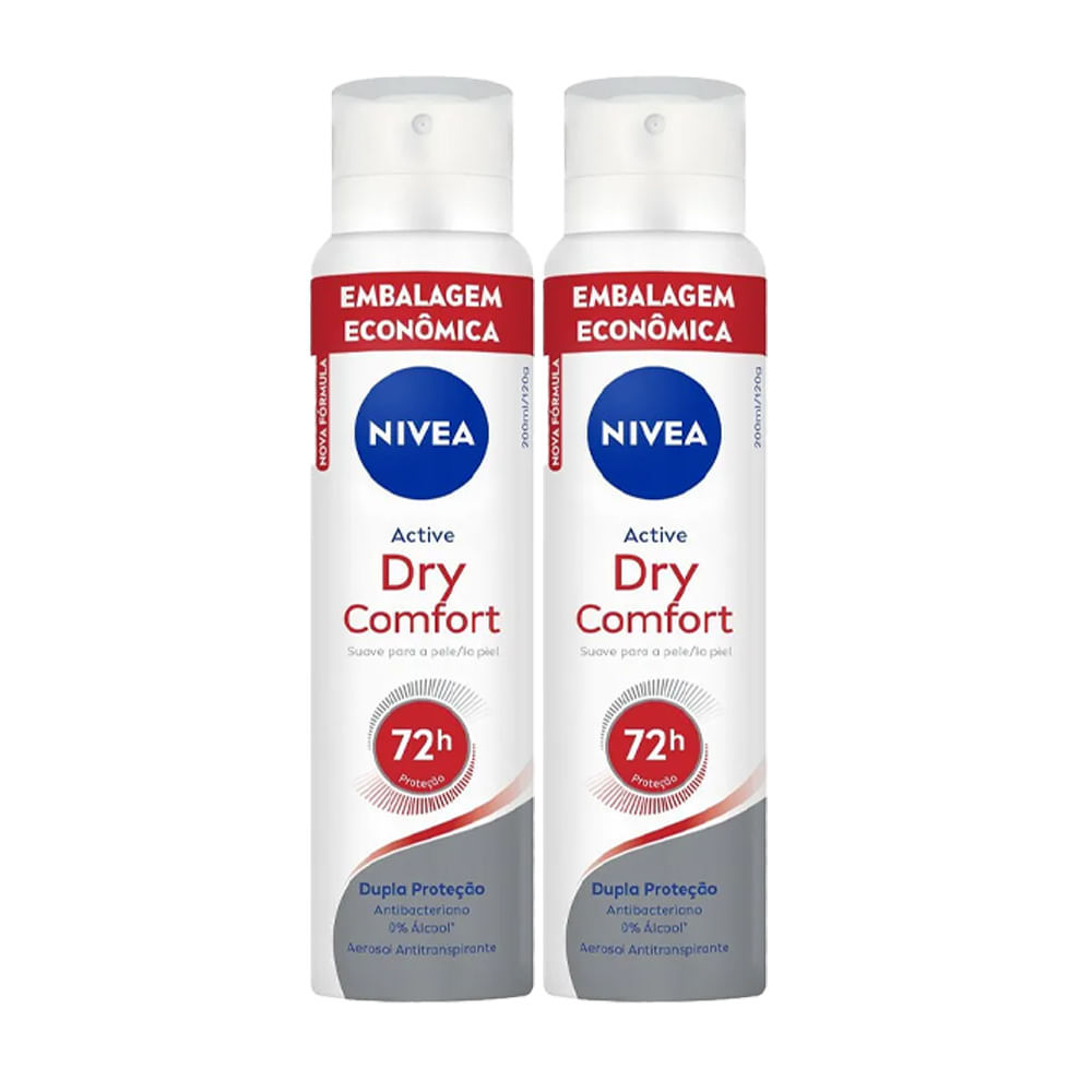 Kit Desodorante Aerosol Nivea Dry Comfort 200ml - 2 unidades em Oferta na Shopee