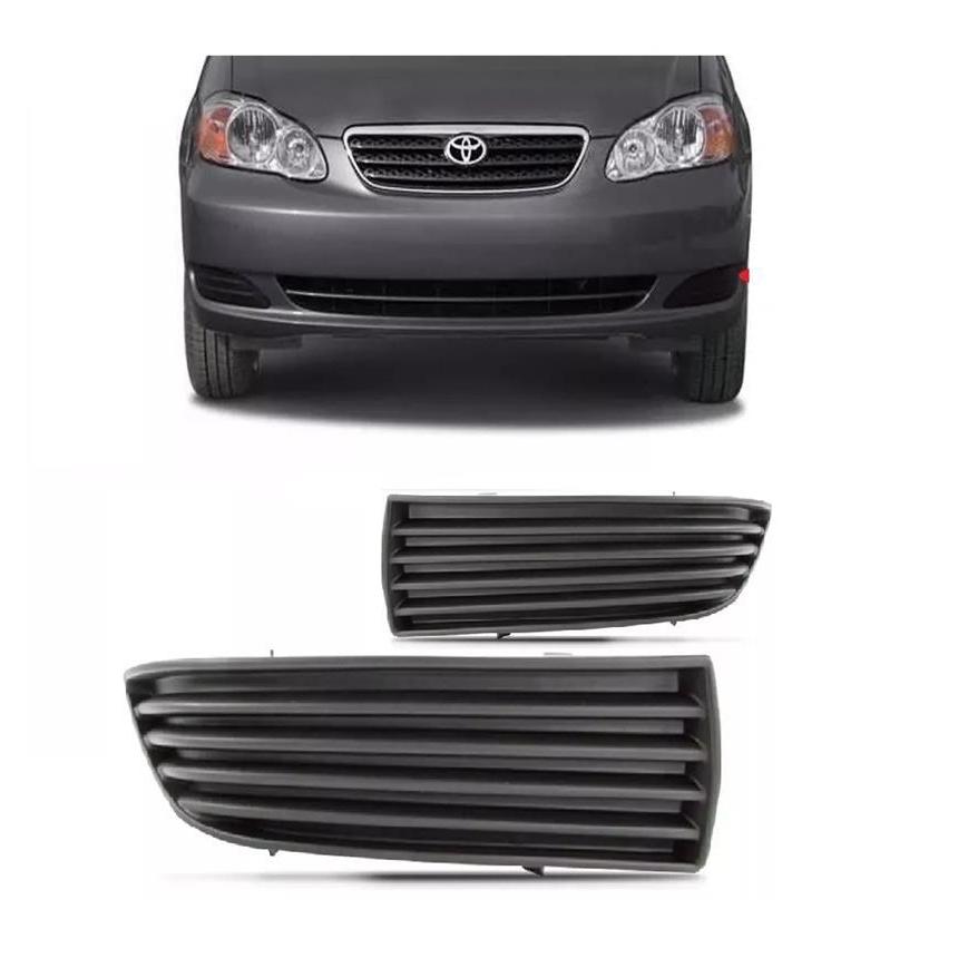 Par Grade Moldura Tela Farol Milha Corolla 2003 2004 S/ Furo