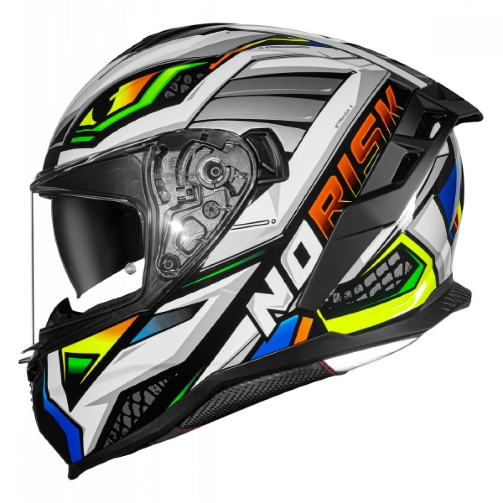 Capacete Moto Fechado Norisk Strada 2 X Reptel C/ Aerofólio e Óculos Interno Masculino Feminino