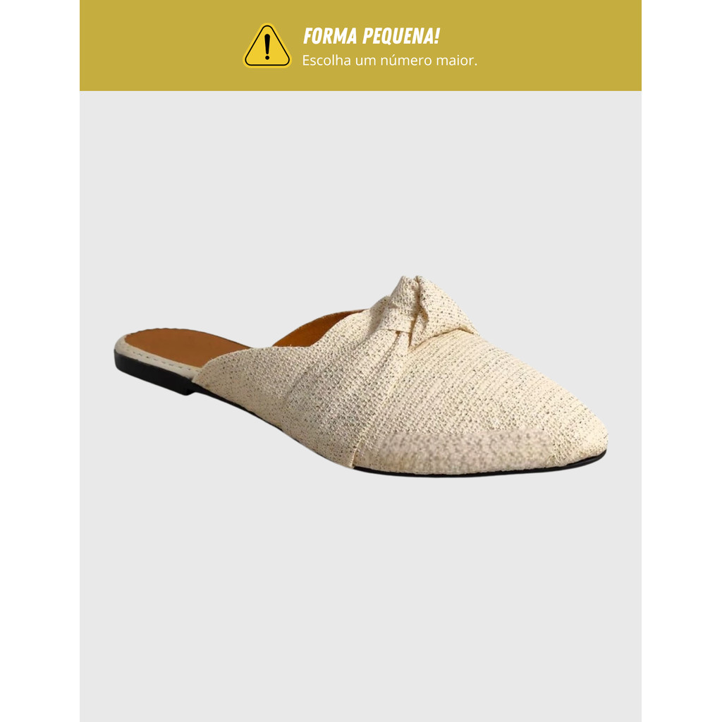 Sandália Feminina Rasteira Sapatilha Feminina Confortável Social MULE NÓ em Oferta na Shopee