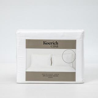 Jogo Lençol 4 Peças Queen Branco - Koerich Casa em Oferta na Shopee